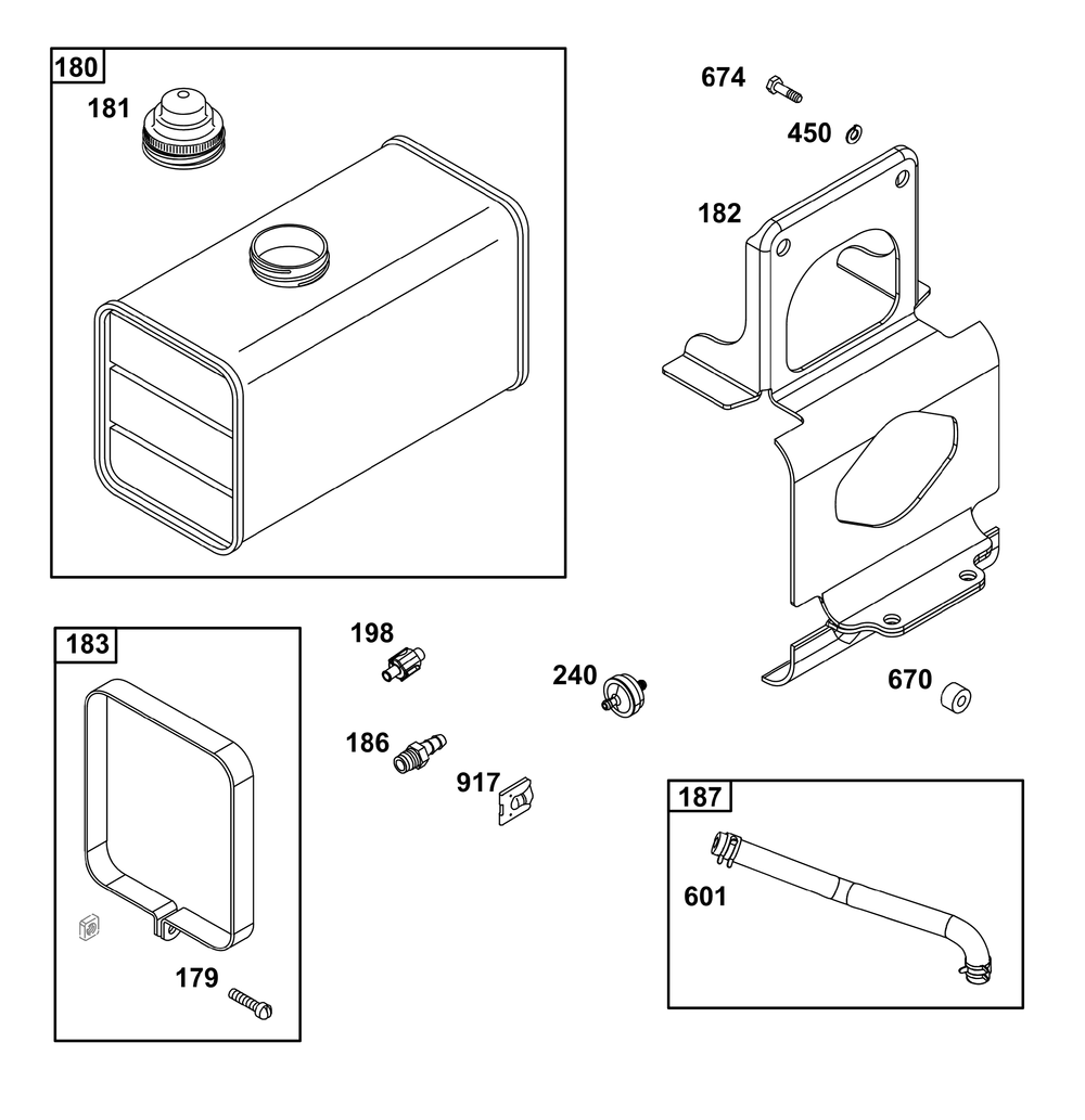 Fuel Supply Group Diagram and Parts List for 326431-3521-08 200000 - 399999 Briggs and Stratton Engine